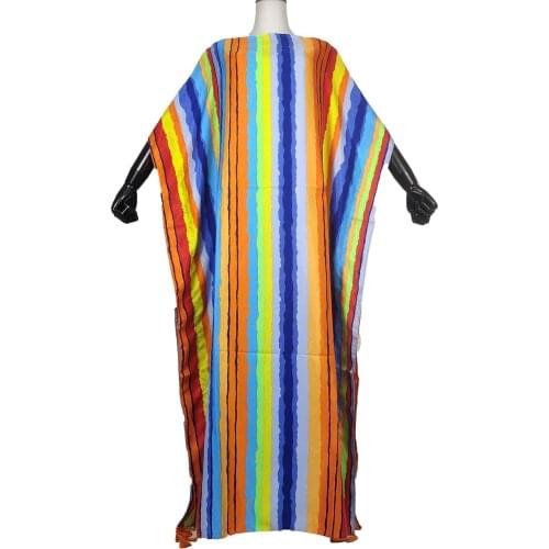Abaya Dubai Winnie Colorful Cotton Printed Muslim Hijab African Womens Maxi Dress Middle East Kuwait Ramadan Prayer Clothing