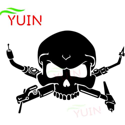 Cars Styling Interesting Welders Skull Car Sticker Fashion PVC Window Bumper Decoration Accessories Motorcycle Waterproof Decal