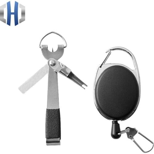 Keychain Outdoor Fishing Supplies Fishing Pliers Fishing Tools Line Scissors Strand Scissors Telescopic EDC Key Ring