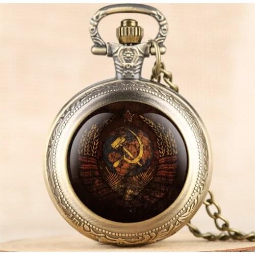 Classic Soviet Union Design Quartz Pocket Watch USSR Pendant Watch Souvenir CCCP Necklace Watches Gifts for Men Women reloj