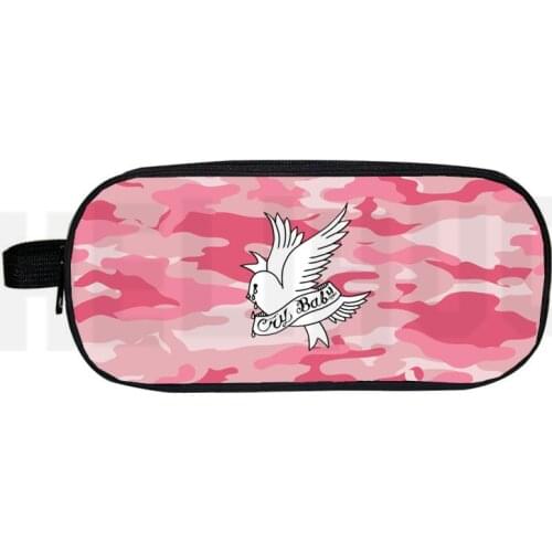 New Ladies Makeup Zipper Bag Lil Peep Print Drawing Pencil Case Women Cosmetic Bag PencilBox Cosmetic Cases School Girl Supplies