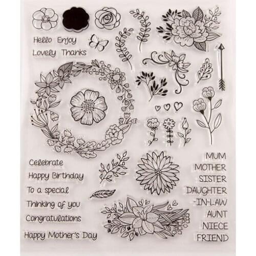 Flower Grass Transparent Clear Silicone Stamp Seal Cutting DIY Scrapbooking Rubber Coloring Embossing Diary Decor Reusable T1250