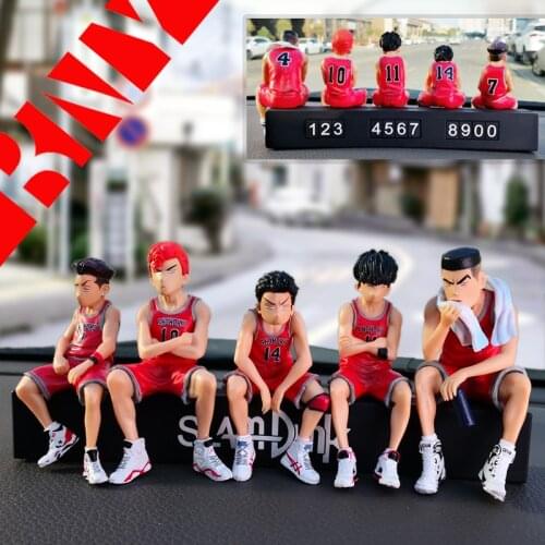 6CM Slam Dunk Anime Action Figure Toys PVC Sport Figurine Car Accessories Number Plate Kaede Rukawa Shohoku Collective Doll BNY