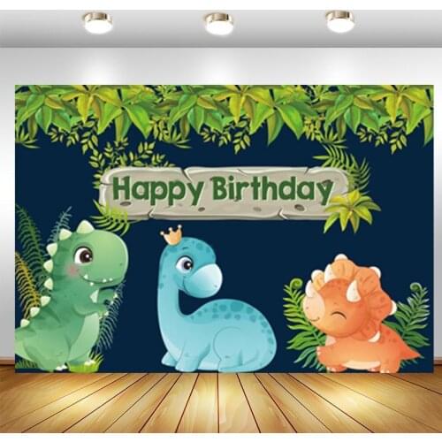 Little Dinosaur Backdrop Newborn Baby Shower Kids Happy Birthday Party Custom Photo Background Photocall Prop Decor Banner