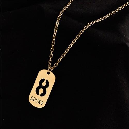 HUHUI Customized Lucky Number Necklace Personalized Hollow Number Pendant Stainless Steel Jewelry For Women Unisex Birthday Gift