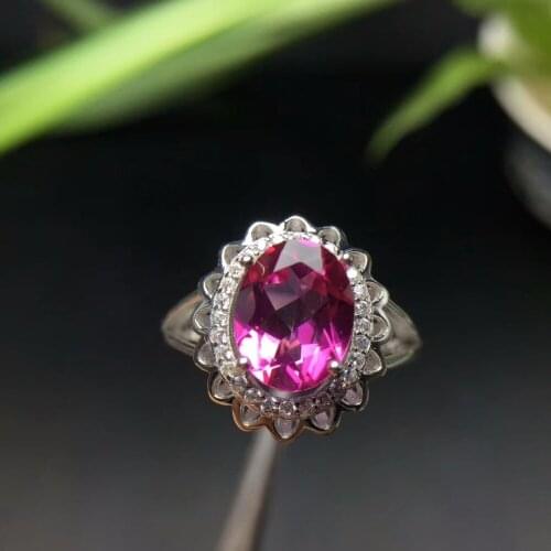 Natural topaz ring, red gems, bright colors, beautiful gems, 925 sterling silver