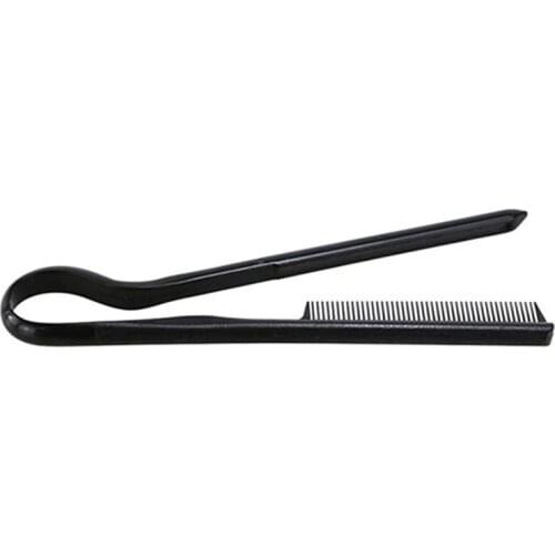 Creative Black V-shaped Comb DIY Hair Styling Combs Haircut Hair Straightening Holder Clip Hairdressing Tools For Women Girls