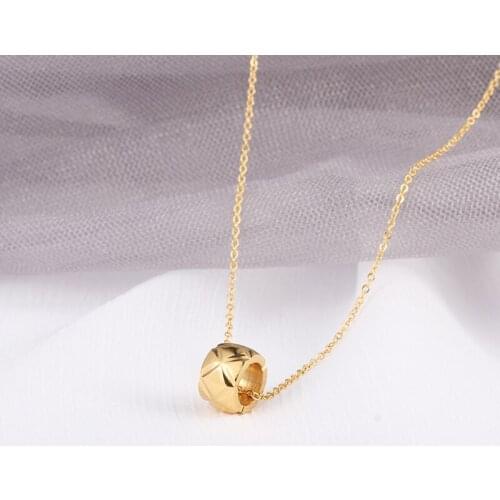 2020 New Stainless Steel Gold Round Ring Crystal Choker Chain Charm Necklaces Pendant for Women Girl 18K New Design Jewelry Gift