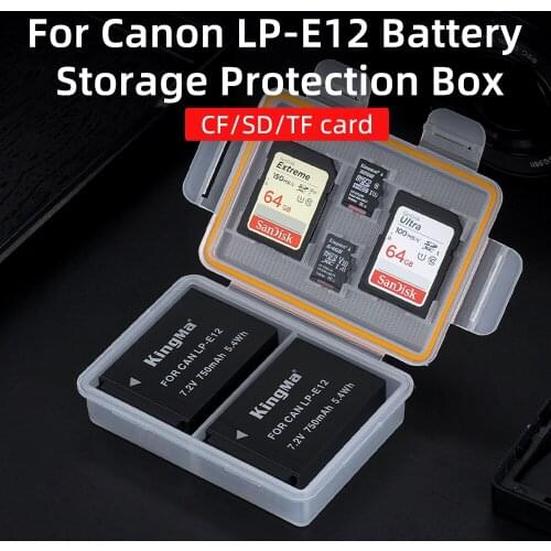 KingMa 10PCS Battery Plastic Storage Box Battery Holder Case For Canon LP-E12 Battery EOS M M2 M10 M50 M100 M200 100D X7