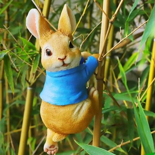 Garden Hanging Courtyard Cute Cartoon Animal Rabbit Pendant American Country Resin Crafts Art Charms Decoration Accessories