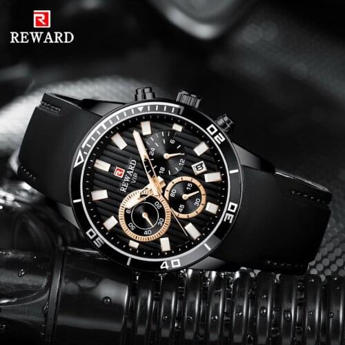REWAPD 2021 New Brand Luxury Men Quartz Watch Waterproof Chronograph Full Steel Date Mens Sport Watches Relogio Masculino