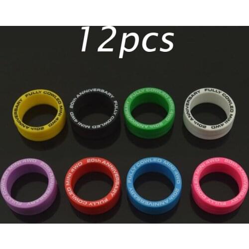 12PCS Middle Diameter Rubber Tire 20th Anniversary Version Spare Parts For Tamiya 1/32 Mini 4WD Car Model