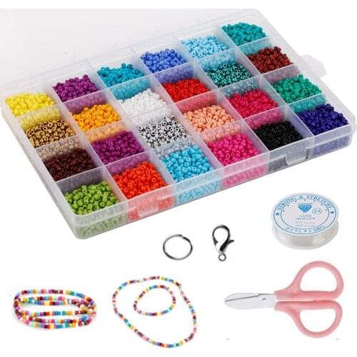 DIY Cricut Maker Mini Necklace Colorful Rice Beads Making Jewelry set Hooks Tail Chain Pin Clip Buckle Beading Kit Bracelet Set