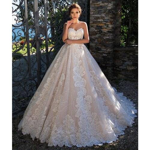 Sexy Strapless Ball Gown Wedding Dresses 2021 A Line White Bride Gown Princess Robe De Mariee Vestige De Noiva