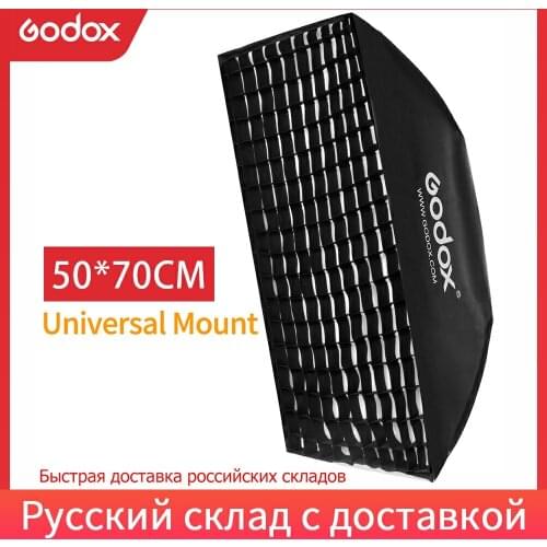 Godox 50x70cm 20"x 27" Softbox with Honeycomb Grid Universal Mount for E250 E300 K-150A K-180A 250SDI 300SDI Studio Flash Strobe