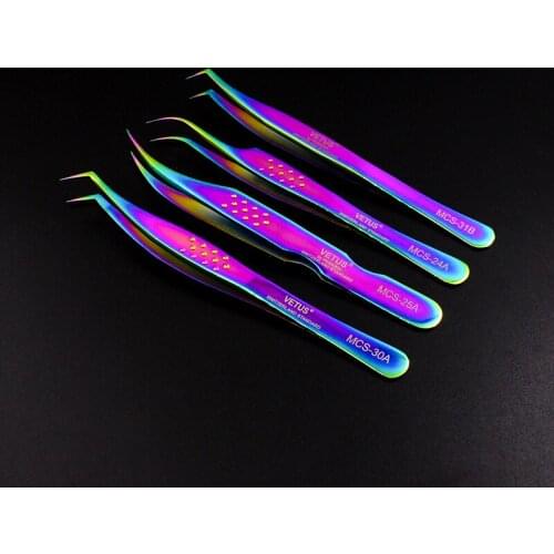 Vetus High precision Eyebrow Tweezer Stainless Steel Beauty Makeup Tweezers for 3D/6D Volume Eyelashes Extension