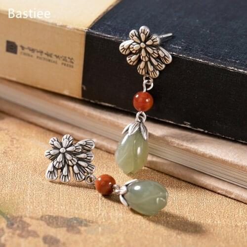 Bastiee Jewelry For Women Silver 925 Jewelry Jade Jewelry Dangle Earrings Korean Earrings Long Earrings