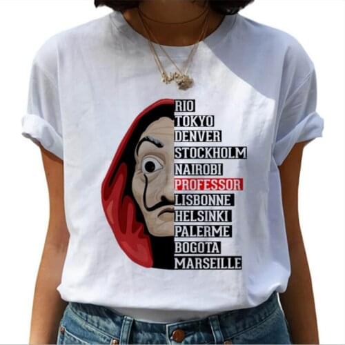 Harajuku ladies cartoon ladies T-shirt La Casa De Papel hip-hop T-shirt La Casa De Papel fashion T-shirt ladies fashion T-shirt