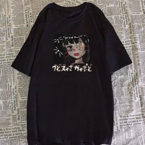 Zoki 100% Cotton Women T Shirt Cute Cartoon Print Girls Loose Tees Summer Short Sleeve Casual O Neck Japan Kawaii Harajuku Tops