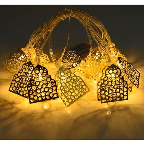 1.65M 10LED Eid Mubarak Decoration Led String Lights Ramadan Moon Star Light Garland For Home Islamic Party Supplies Kareem Gift