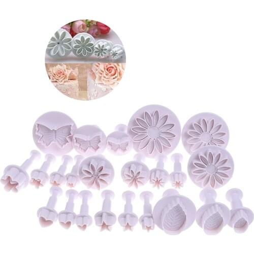1sets DIY Home Bow Knot Flower Plunger Cutter Molds For Fondant Cake Cookie Decorating Tool