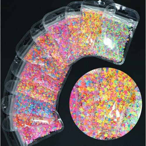 1 Bag Nail Sequins Mix Butterfly Design 3D Glitter Colorful Nail Flakes Holographics Palliette Spangle Decoration Nail Art Decal