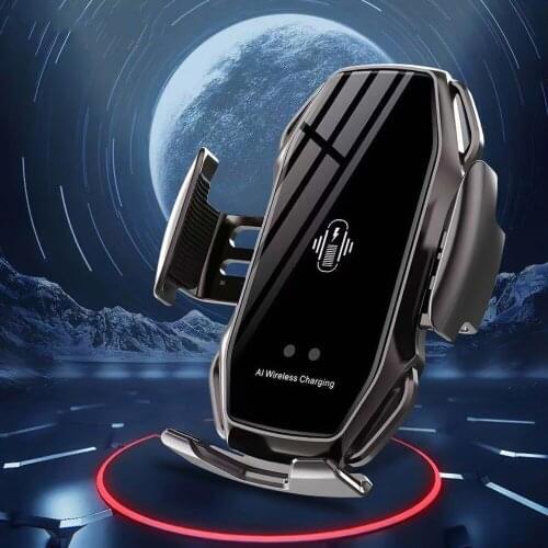 10W Qi Wireless Charger Car Phone Holder Induction Automatic Clamping Fast Charging Stand Car Mount For iphone 12 Xiaomi Samsung