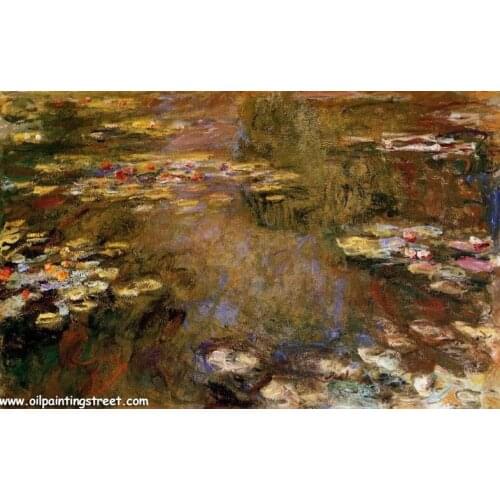 100% handmade Oil Painting Reproduction on linen canvas with museum quality and free DHL,The Water Lily Pond by Claude Monet