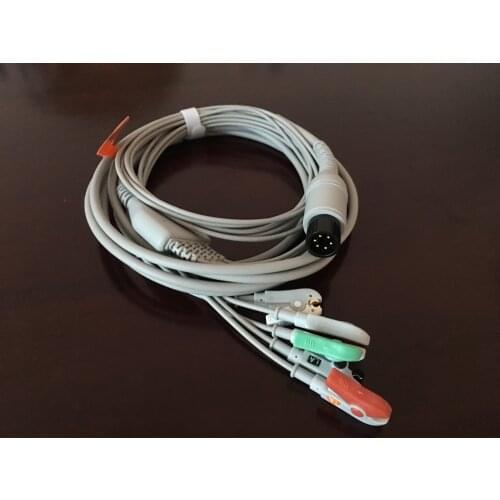 2PCS Compatible New Generic AAMI Patient Monitor ECG Cable 5 Leads Clip/Grabber for GE/Mindray/Criticare/Edan/BLT/Goldway/Comen