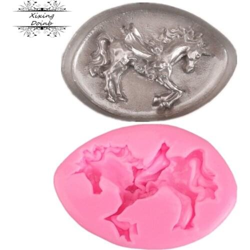 3D Unicorn silicone mold baby birthday cake decoration tool Unicorn shape biscuit chocolate candy mold