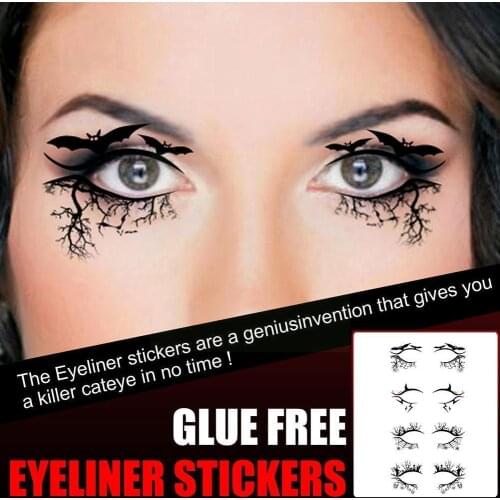 4 Pairs Eye Shadow Temporary Tattoos For Women Tattoo Sticker Halloween Product For Face Decoration Waterproof Face Tattoo B7E8