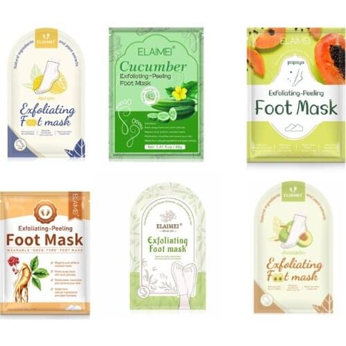 4Pc Foot Peel Exfoliating Mask For Soft Feet Exfoliant Gel Peels Away Rough Dry Skin and Callus Remove Dead Skin Anti Crack Heel