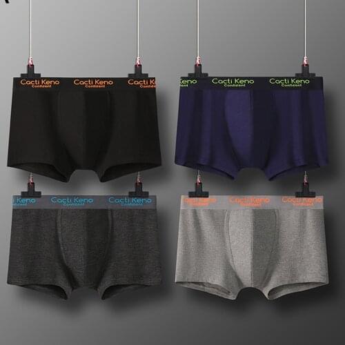 4Pcs\Lot Mens Hot Sale Mens Underwear Boxers Cotton Boxer Shorts Male Panties Breathable Underpants Dropship