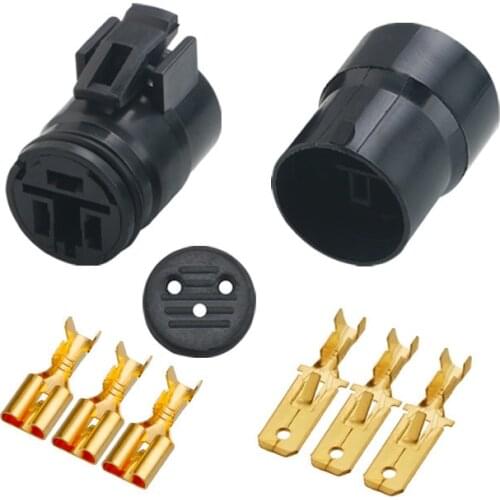 6.3mm 3 pin male female waterproof auto wire connector round alternator plug for car Mitsubishi 90980-10341 90980-11491