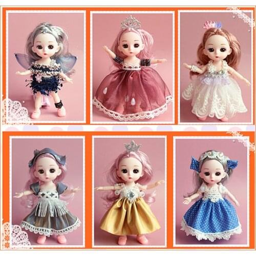 6pcs Set New 16cm BJD Joint Movable Doll Girl Gift Toy