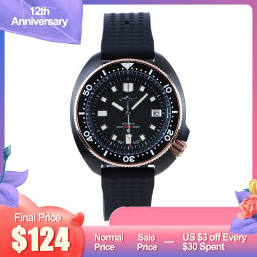 HEIMDALLR Mechanical Watch Men NH35 Automatic Watch Sapphire Crystal Diver Watches 200m C3 Luminous Men Wristwatch 2020 Hot Sale
