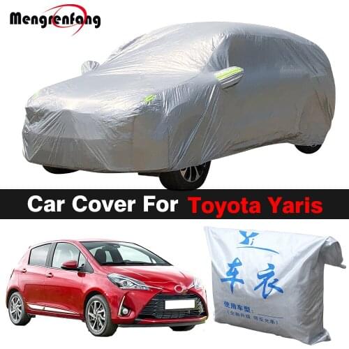 Outdoor Car Cover For Toyota Yaris Vitz Auto Indoor Sun Shade Anti-UV Rain Snow Ice Resistant Cover Dustproof