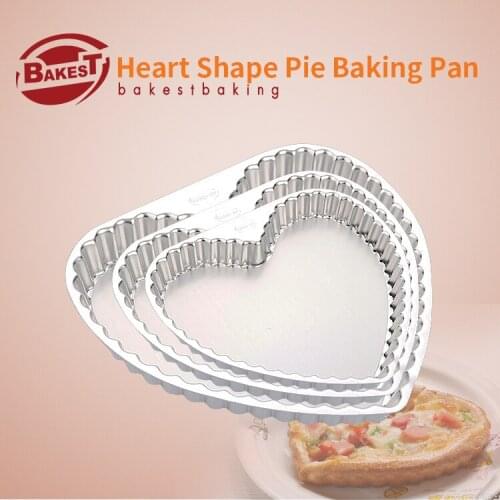 BAKEST Heart Shape Chrysanthemum Aluminum Alloy Pizza Pie Baking Pan 6-10 inch For Optional