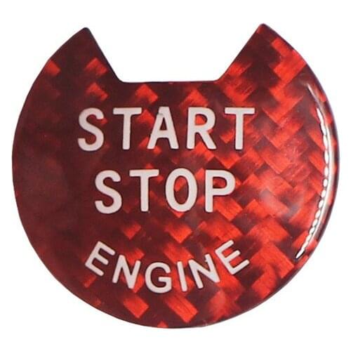 Car Engine Ignition Button Decoration Trim Cover Red Real Carbon Fiber For Nissan Infiniti