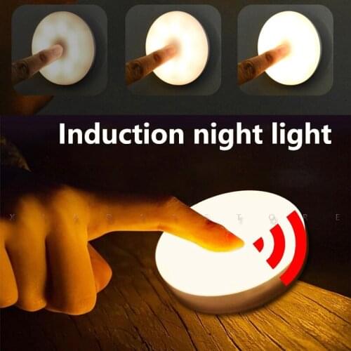 PIR Induction Night Light USB Recharge Smart Lamp Wireless Cabinet Closet Well Light for Home Bedroom Corridor Decor Lighting