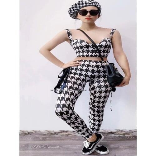 Plaid spandex leotard straitjacket maillot elastic model body coco park Street style succinct 10317