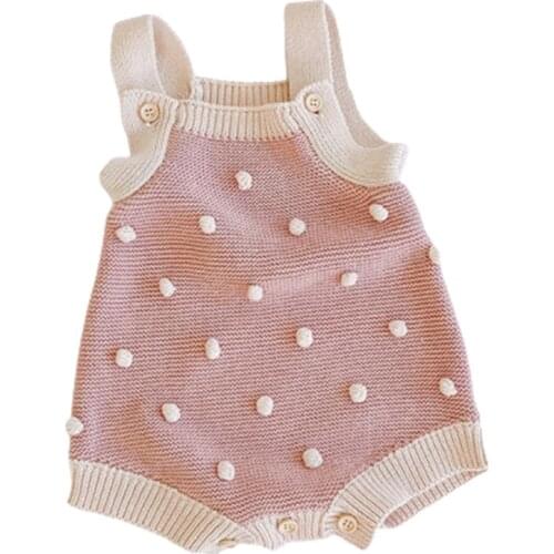 Newborn Boys Girls Romper Baby Knitted Rompers Handmade wool ball Sleeveless Jumpsuit One-piece Outfits Baby Clothes 0-24 month