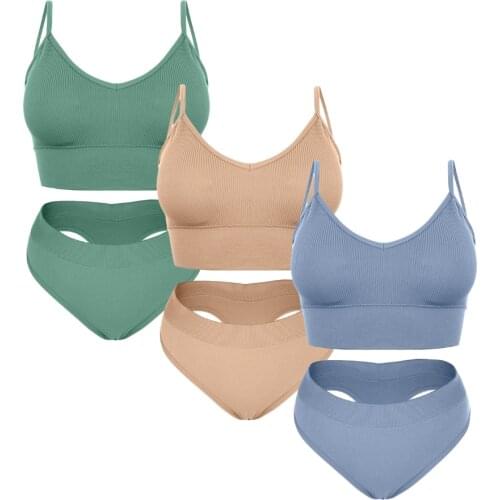 Varsmiss Cotton Bra Set Female Underpants Sexy Panties for Women Comfortable Lingerie 2PCS/Set 9 Solid Color