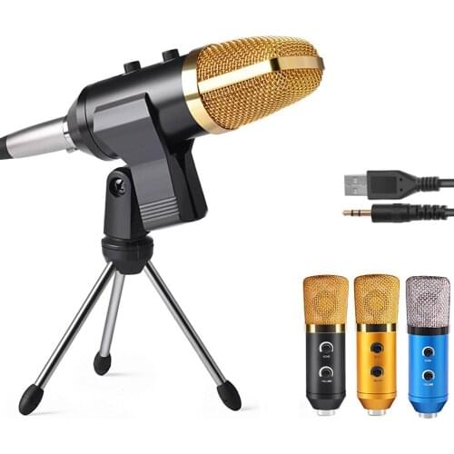 MK-F100TL USB Condenser Studio Sound Recording Microphone with Stand for Radio Broadcasting Studio Uni-directional
