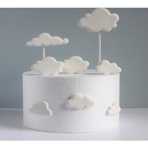 Cute Cartoon Moon Cake Toppers Kids Birthday Star Cloud Cupcake Topper Baby Shower Girl Dessert Cake Decorating Baking Supplies