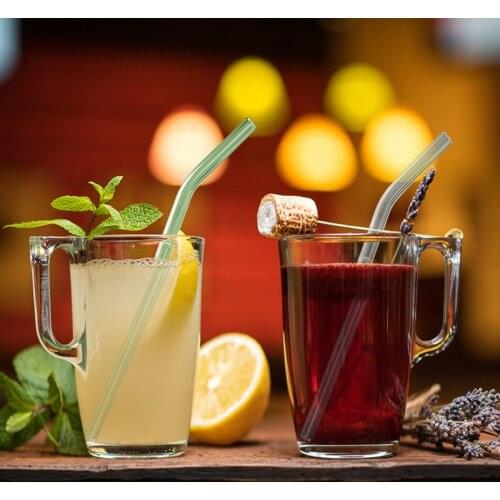 2pcs lot Glass Drink Straws Bent Perfect Reusable Straw For Smoothies, Tea, Juice, Water, Essent Glass straw