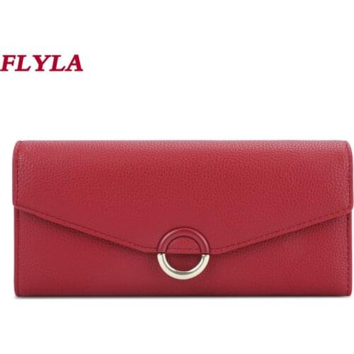 Fashion womens wallet 2021 new long lychee pattern clutch
