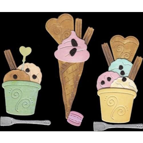 Ice Cream Cone Desserts Metal Cutting Dies For DIY Scrapbooking Embossing Paper Cards Making Decorative Crafts Supplies New 2019