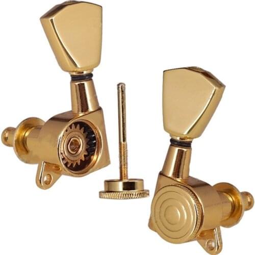 A Set of 6 Pcs Gold Locked String Guitar Tuning Pegs keys Tuners Machine Heads for Acoustic Electric Guitar Accessories parts