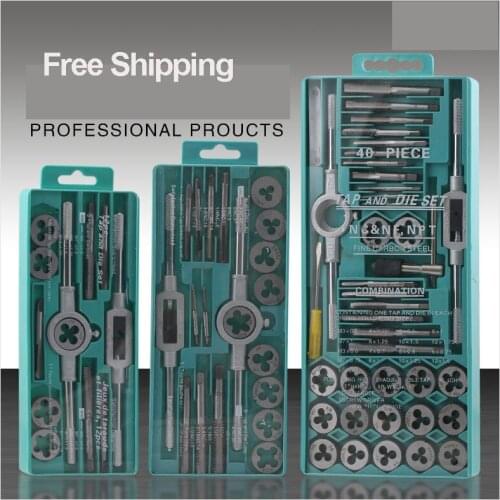 Tap Die Set Alloy Steel Hardware Tool Hand Tap Wrench Die Wrench Metric Wire Tap Combination Set